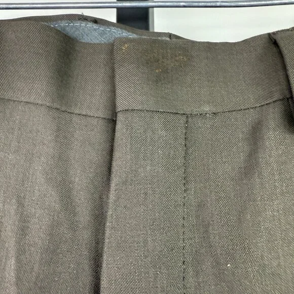 NWT Haggar Brown 38W X 29L Plain Front Comfort Waist Band Trouser Pant